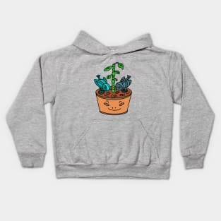 Little birds with flower pot Kids Hoodie